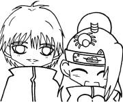 Coloriage Sasori et Deidara chibi
