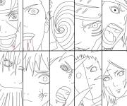 Coloriage Shinobi akatuski