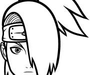 Coloriage T&ecirc;te de Deidara &agrave; d&eacute;couper