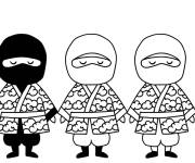 Coloriage Trois Ninjas Akatsuki