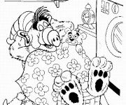 Coloriage Alf endormi