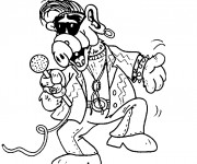 Coloriage Alf entrain de chanter