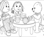 Coloriage Andy Pandy avec ses amis
