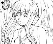 Coloriage Fille Angels Friends avec une abeille