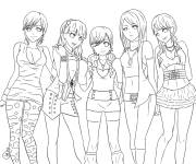 Coloriage Les h&eacute;ro&iuml;nes de Angels Friends