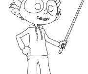 Coloriage Angelo la debrouille tenant une r&egrave;gle