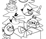 Coloriage Angry Birds Noel
