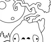Coloriage Angry Birds pendant  l'halloween