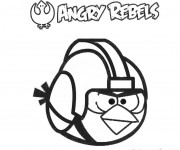 Coloriage Angry Birds Red portant Un Casque