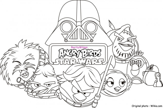 Coloriage Angry Birds Star Wars Dessin Gratuit à Imprimer