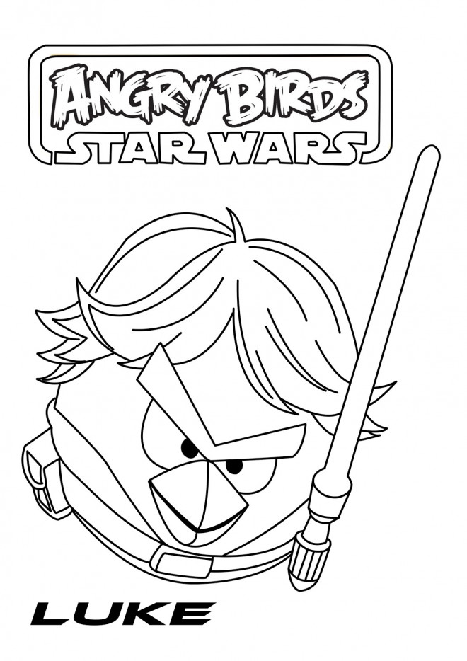 Coloriage et dessins gratuits Angry Birds Star Wars facile à imprimer