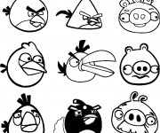 Coloriage et dessins gratuit En Ligne Angry Birds à imprimer