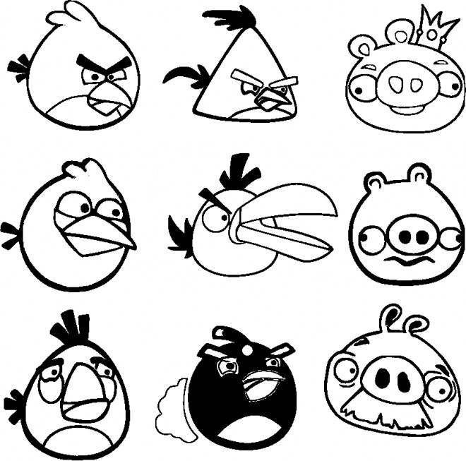 Coloriage et dessins gratuits En Ligne Angry Birds à imprimer