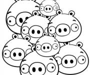 Coloriage Famille du cochon Angry Birds