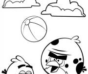 Coloriage Les angry birds en jouant au ballon