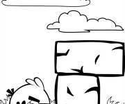 Coloriage Les oiseaux contre les briques Angry Birds