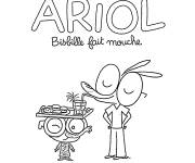 Coloriage Ariol Bisbille fait mouche