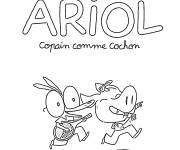 Coloriage et dessins gratuit Ariol copain comme cochon à imprimer