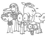 Coloriage L'&acirc;ne Ariol avec ses amis