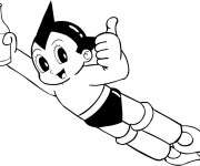Coloriage Astroboy boit du lait