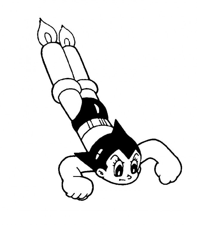 Coloriage et dessins gratuits Astroboy fonce à imprimer