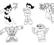 Coloriage Personnages principaux d'Astro boy