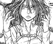 Coloriage Attack On Titans Manga Mikasa