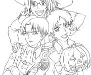 Coloriage L'attaque des Titans Halloween