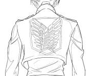 Coloriage Levi et son logo d'Attaque des Titans
