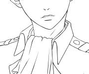 Coloriage  Levi héro de Manga