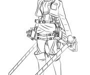 Coloriage et dessins gratuit Mikasa Ackerman à imprimer