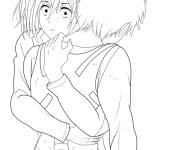 Coloriage Mikasa et Eren