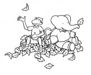 Coloriage Babar: Alexandre et Z&eacute;phir