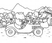 Coloriage et dessins gratuit Babar conduit sa voiture à imprimer