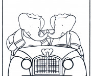 Coloriage Babar et Céleste