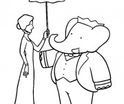 Coloriage Babar et Christelle