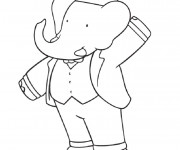 Coloriage Babar facile à colorier