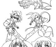 Coloriage Bakugan et combattants manga