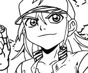 Coloriage Dan avec son Bakugan Drago dans la balle