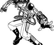 Coloriage Dan en attaque