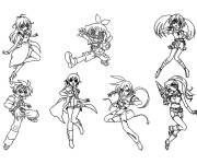 Coloriage Les combattants Marucho, Shun, Alice, Runo, Dan, Julie, et Mask