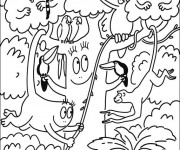 Coloriage Barbapapa en jungle