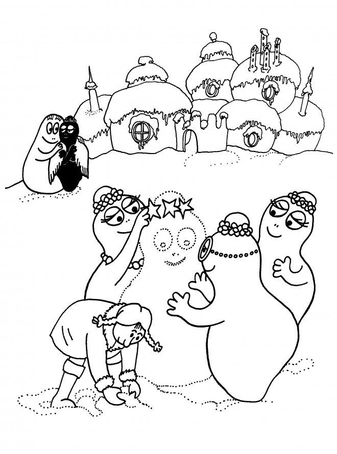Coloriage Barbapapa en Noel dessin gratuit à imprimer