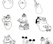 Coloriage La famille des Barbapapas