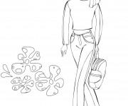 Coloriage Barbie &agrave; la mode