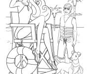 Coloriage Barbie &agrave; la plage