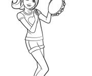 Coloriage Barbie adore la musique