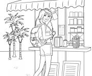 Coloriage Barbie aime le voyage et l'aventure
