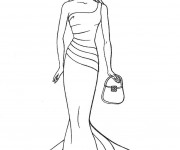 Coloriage Barbie au bal