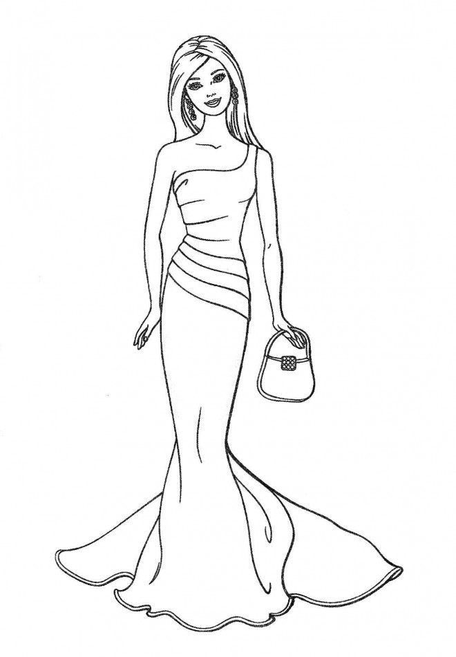 Coloriage Barbie au bal dessin gratuit à imprimer